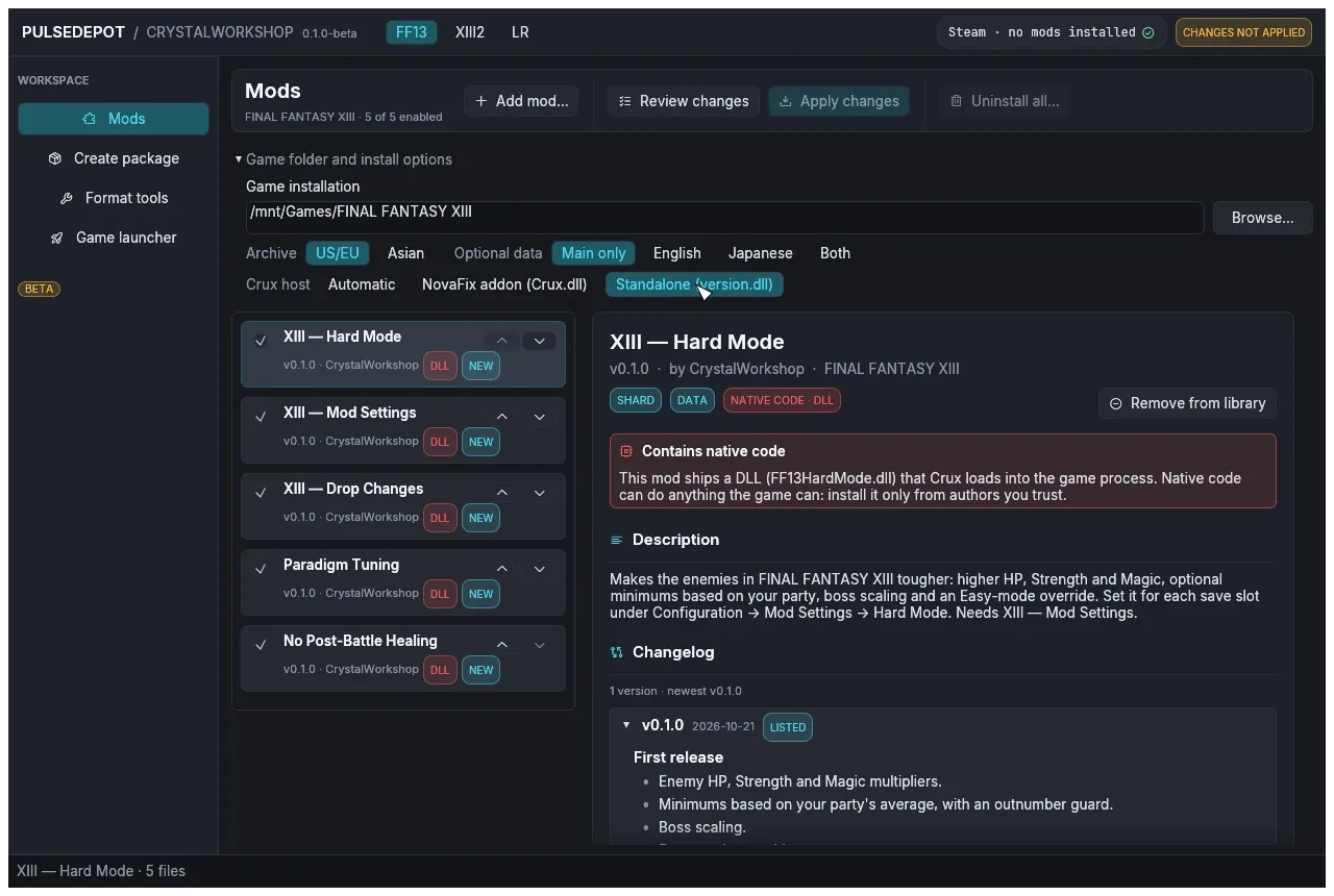 The Crux host choice in PulseDepot
