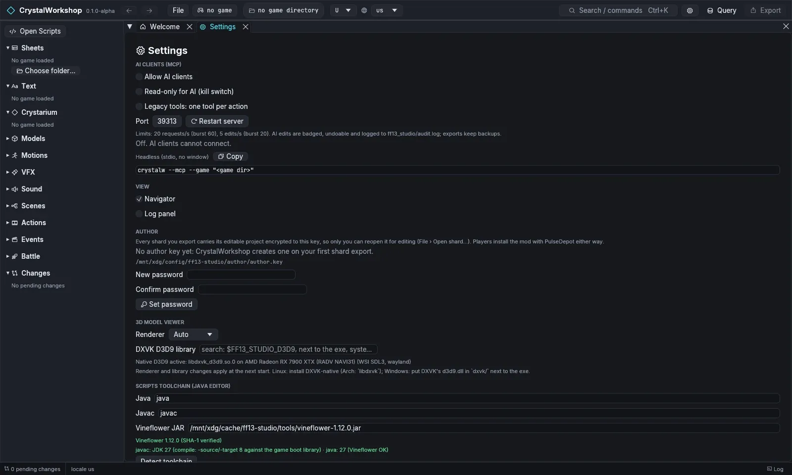 Settings › AI clients (MCP)