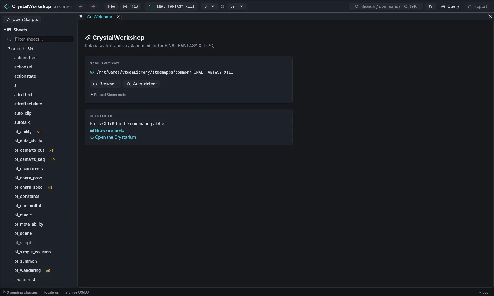 CrystalWorkshop with a game open